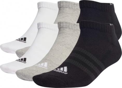 Шкарпетки Adidas CUSHIONED SPORTSWEAR LOW-CUT 6P білі, сірі, чорні (6 пар) IC1340