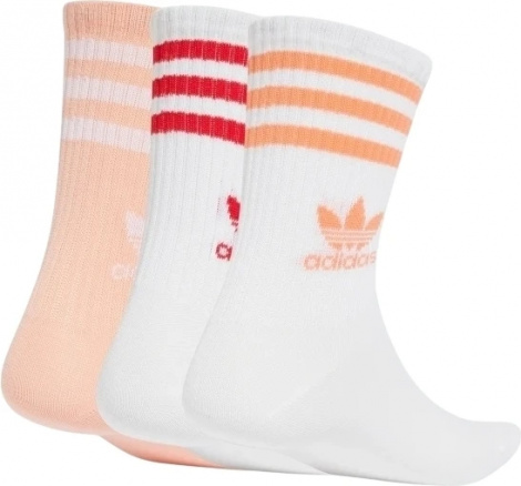 Шкарпетки Adidas MID CUT CREW 3P білі, персикові (3 пари) JI9472
