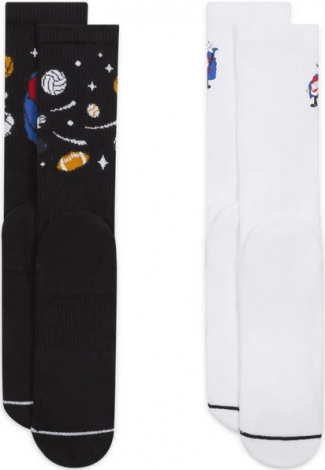 Шкарпетки Nike U NK EDP CSH CRW 2PR-144 BXY W чорно-білі (2 пари) FN9133-900