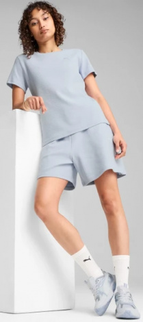 Шорты женские Puma HER 5" HIGH-WAIST дымчато-голубые 68506247