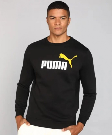 Свитшот Puma ESS+ 2 COL BIG LOGO CREW черный 58676254
