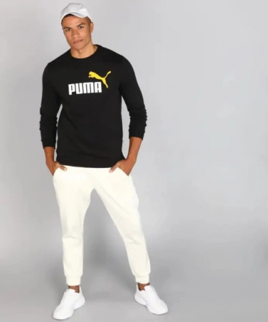 Свитшот Puma ESS+ 2 COL BIG LOGO CREW черный 58676254