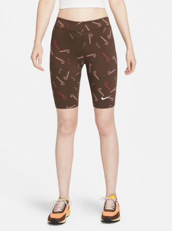 Шорти жіночі еластичні Nike W NSW SHORT AOP PRNT коричневі DO2561-237