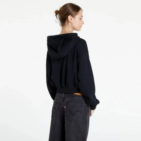 Толстовка женская Nike W NSW CLUB FLC GX CROP HDY черная DQ5850-010
