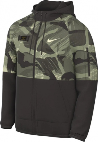 Толстовка Nike M NK DF FLC HD FZ CAMO коричневая DQ4790-220