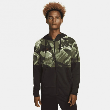 Толстовка Nike M NK DF FLC HD FZ CAMO коричневая DQ4790-220