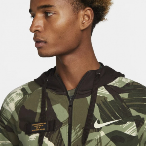 Толстовка Nike M NK DF FLC HD FZ CAMO коричневая DQ4790-220