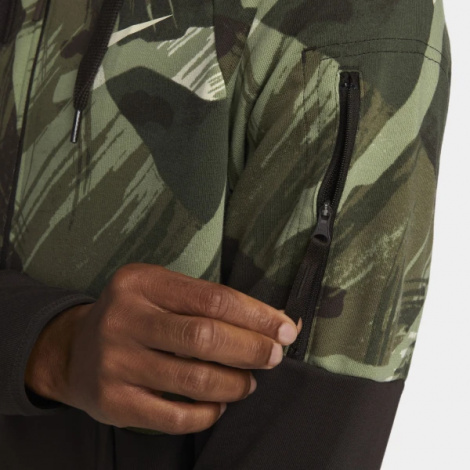 Толстовка Nike M NK DF FLC HD FZ CAMO коричневая DQ4790-220