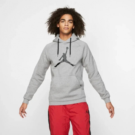 Толстовка Nike MJ JUMPMAN LOGO FLC PO сіро-чорна AV3145-091