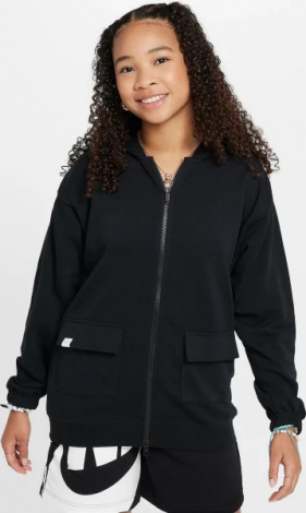 Толстовка підліткова Nike G NSW DF FLC OVRSZD HDY DNCE чорна FZ5549-010