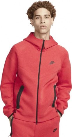 Толстовка Nike M NK TCH FLC FZ WR HOODIE красная FB7921-672