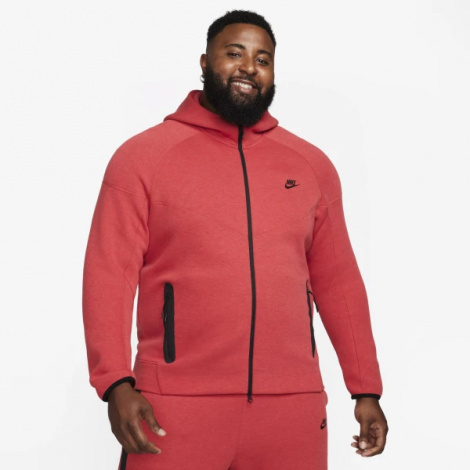 Толстовка Nike M NK TCH FLC FZ WR HOODIE красная FB7921-672