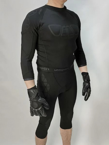Компресійний комбінезон для воротаря Uhlsport BIONIKFRAME 3/4 BODYSUIT BLACK EDITION чорний 1005653 02