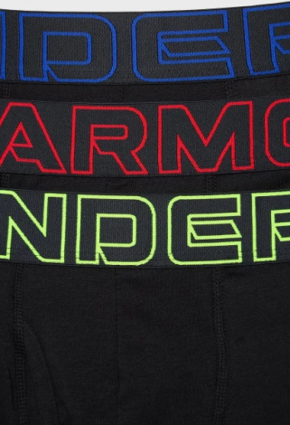 Трусы (боксерки) Under Armour PERFORMANCE COTTON 3IN 3-PACK BOXERJOCK черные (3 штуки) 1383891-004