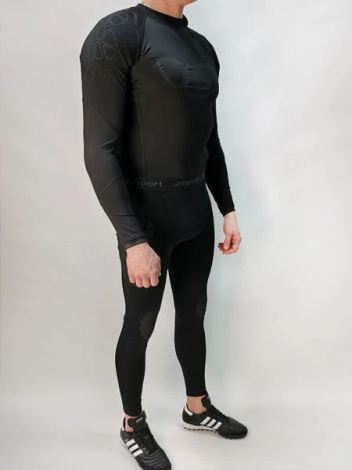 Компрессионный комбинезон для вратаря Uhlsport BIONIKFRAME LONGSUIT BLACK EDITION черный 1005650 02