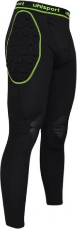 Термобілизна лосини із захистом для воротаря Uhlsport BIONIKFRAME LONGTIGHT чорно-жовті 1005637 01