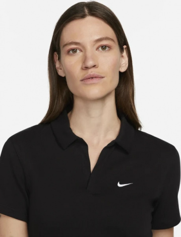 Поло женское Nike W NSW ESSNTL SS POLO CRP TOP черное DV7884-010