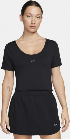 Топ женский Nike W NK ONE CLASSIC DF TWST SS TP черный FN2851-010