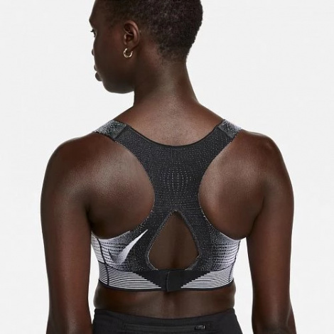 Топ женский Nike W NK SWSH FLYKNIT BRA черно-белый DQ5119-010