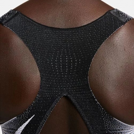 Топ женский Nike W NK SWSH FLYKNIT BRA черно-белый DQ5119-010