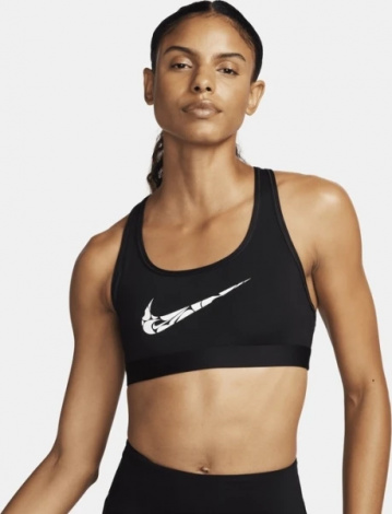 Топ женский Nike W NK SWSH LS HBR BRA черный FN2898-010