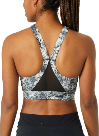 Топ женский Nike W NK DF SWSH WRAP BRA AOP черно-белый DX1778-010