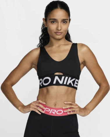 Топ женский Nike PRO INDY PLUNGE PADDED BRA BOLD черный HF7324-010