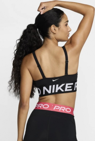 Топ женский Nike PRO INDY PLUNGE PADDED BRA BOLD черный HF7324-010