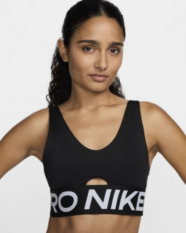 Топ женский Nike PRO INDY PLUNGE PADDED BRA BOLD черный HF7324-010