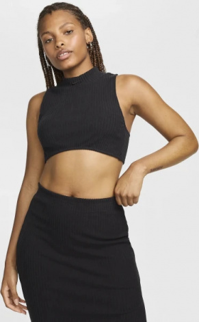 Топ женский Nike W NSW NK CHLL KNT RIB CRP TNK черный FN3677-010