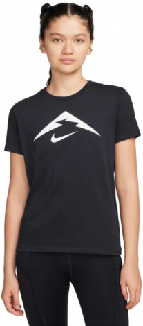 Футболка для бега женская Nike W NK DF TRAIL TEE черная FQ4987-010