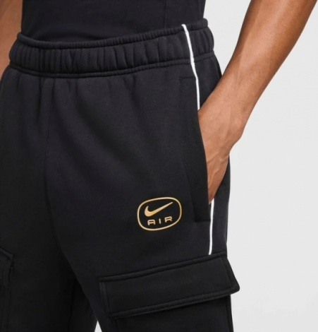 Спортивні штани Nike AIR FLEECE CARGO TROUSERS чорно-біло-золоті HM0180-010