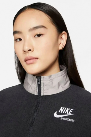 Куртка жіноча Nike W NSW PLSH JKT HTG чорна DD5712-010
