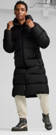 Пуховик Puma LONG HOODED DOWN COAT чорний 62646701