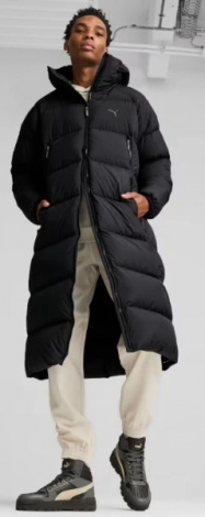 Пуховик Puma LONG HOODED DOWN COAT чорний 62646701