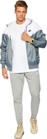 Вітровка Nike M NK WVN LND WR HD JKT сіро-біла DA0001-084