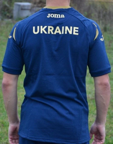 Тренировочная Футболка Joma сборной Украины по футболу синяя FFU 201032.18 (хлопок)