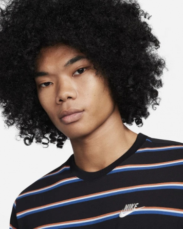 Футболка Nike M TEE CLUB STRIPE чорна DZ2985-011