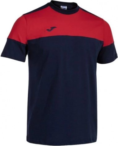 Футболка Joma Crew V Short Sleeve T-Shirt Navy Red