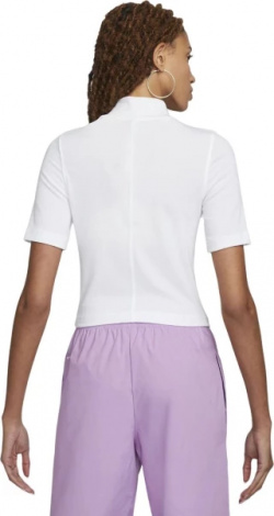 Футболка жіноча Nike W NSW ESSNTL RIB MOCK SS TOP біла DV7958-100