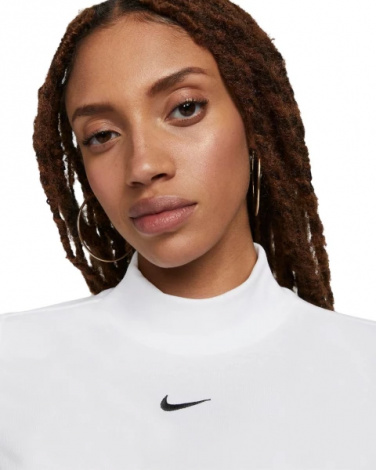 Футболка жіноча Nike W NSW ESSNTL RIB MOCK SS TOP біла DV7958-100