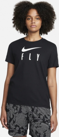 Футболка жіноча Nike W NK DF SWOOSH FLY GRX TEE чорна FQ6606-010