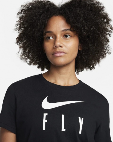 Футболка жіноча Nike W NK DF SWOOSH FLY GRX TEE чорна FQ6606-010