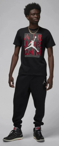 Футболка Nike JORDAN MJ BRAND JM STACK SS CREW чорна FN5978-010