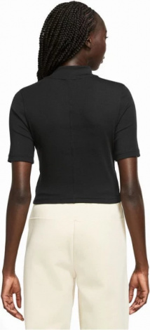 Футболка жіноча Nike W NSW ESSNTL RIB MOCK SS TOP чорна DV7958-010