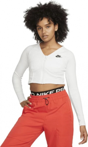 Олімпійка (мастерка) жіноча Nike W NSW LS TOP RIB SW біла FJ5220-121