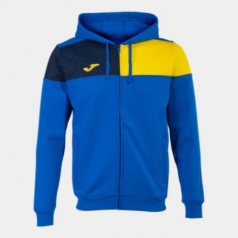 Олимпийка Joma Crew V Zip-Up Hoodie Royal Yellow Navy