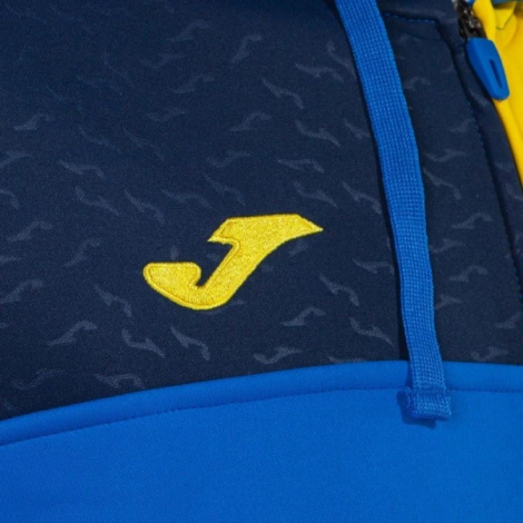 Олимпийка Joma Crew V Zip-Up Hoodie Royal Yellow Navy