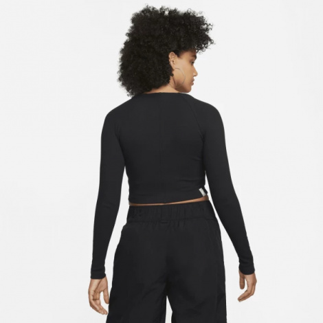 Олімпійка (мастерка) жіноча Nike W NSW LS TOP RIB SW чорна FJ5220-010
