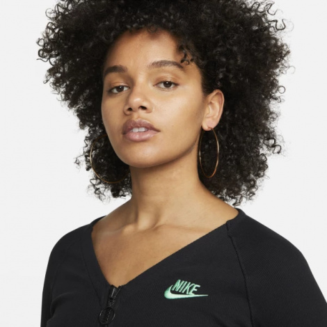 Олімпійка (мастерка) жіноча Nike W NSW LS TOP RIB SW чорна FJ5220-010